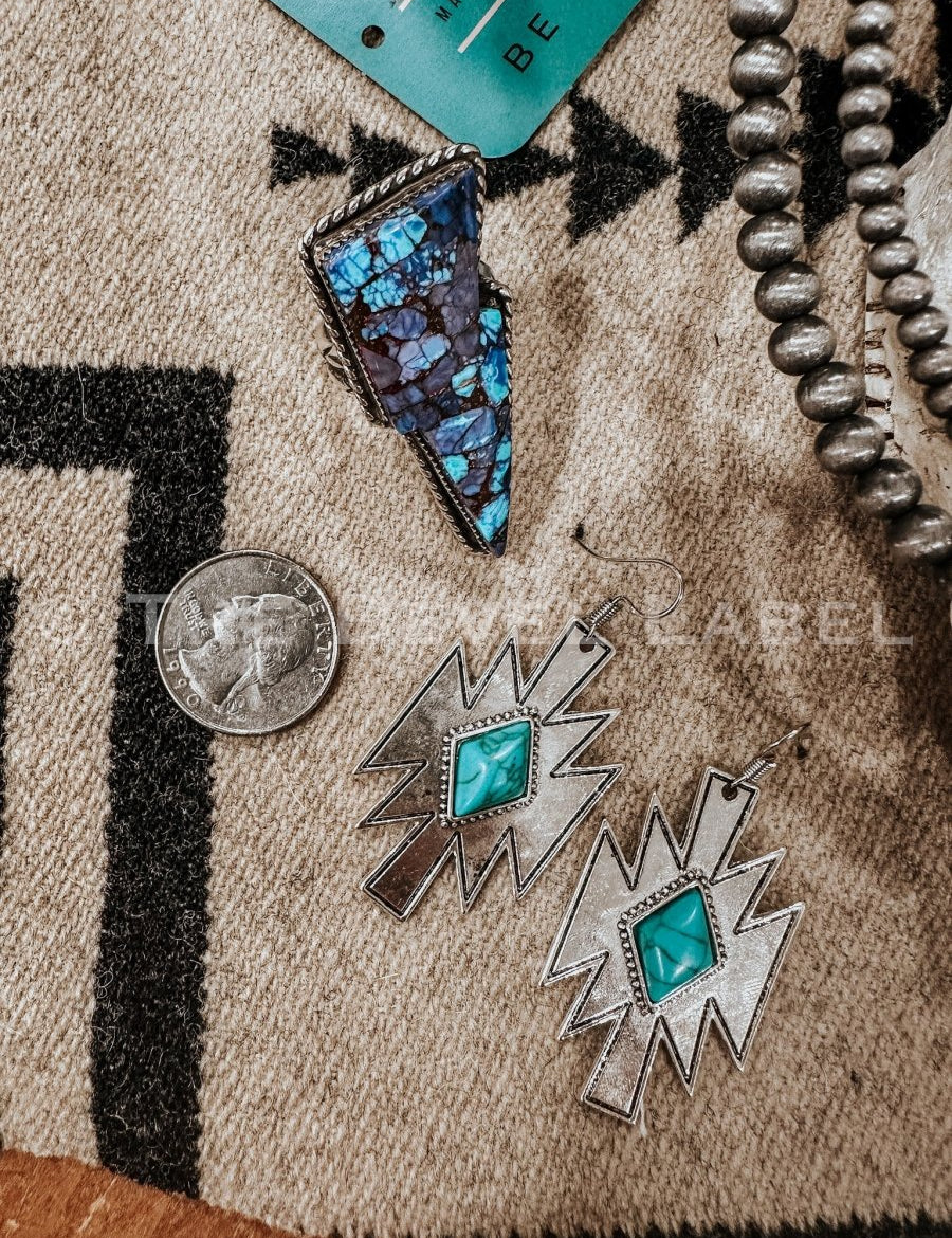 Turquoise Southwestern Aztec Earrings | jewerly |